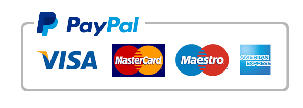 PayPal, Visa, MasterCard, Maestro and American Express accepted